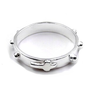 Rosary Ring, silver religious ring 925, catholic rings for women image 3