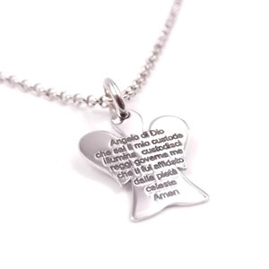 Necklace Catenina in silver 925 Prayer Guardian Angel of Religious God