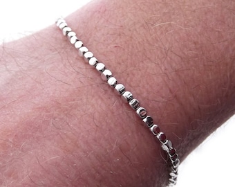 Würfelarmband für Damen und Herren aus 925er Silber Nuggets Würfelarmband Italien