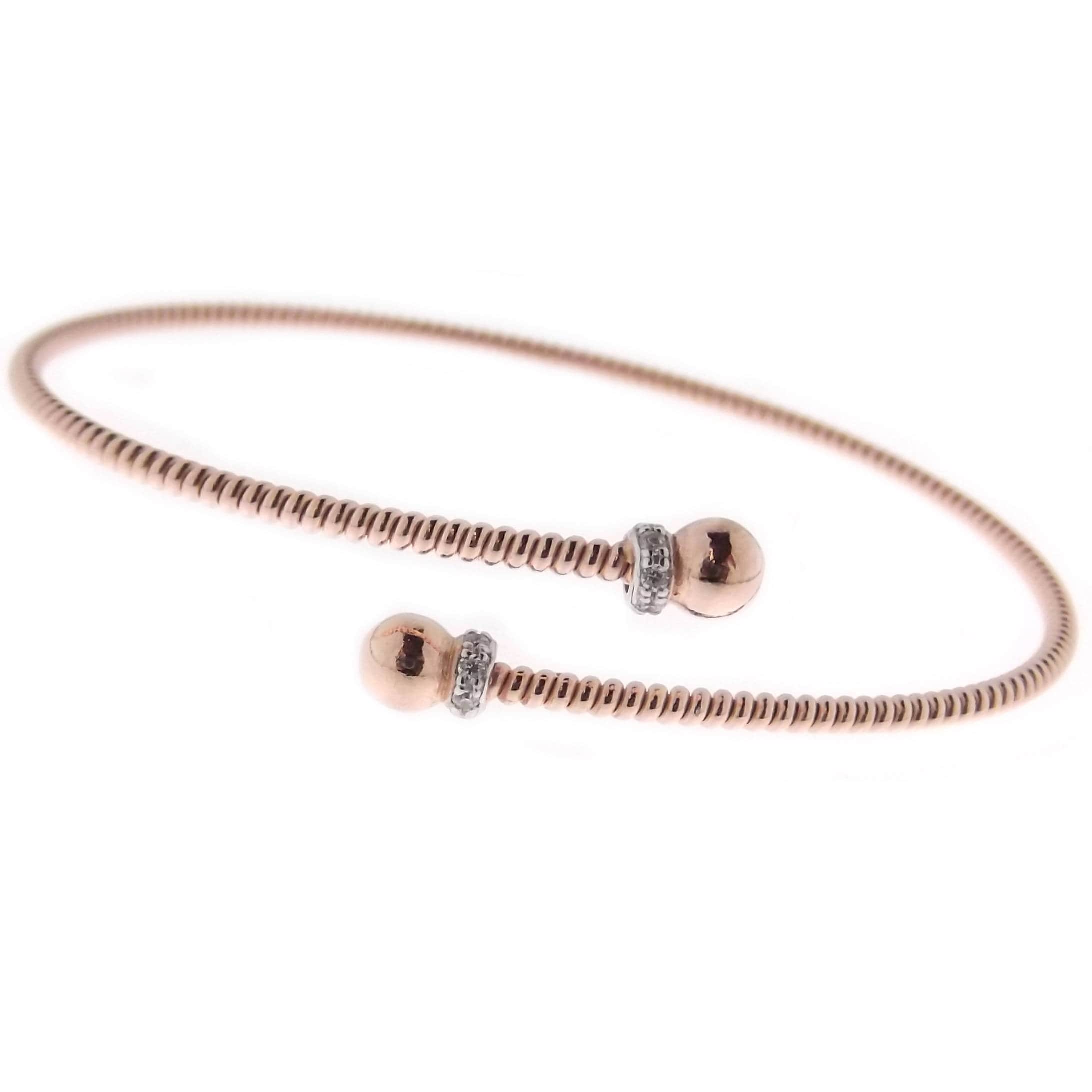 Tuscany Silver Bracciale Rigido Incrociato In Argento Sterling 925 Con Zirconi Cubici – Placcato Rodio, Ipoallergenico, Regalo In Confezione Elegante - 2