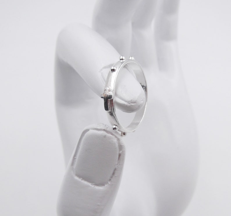 Rosary Ring, silver religious ring 925, catholic rings for women image 2