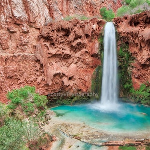 Mooney Falls, Supai, Grand Canyon, Havasupai, Arizona Art Print, Havasu Art, Nature Decor, Wall Print, Wall Art, Arizona Landscape