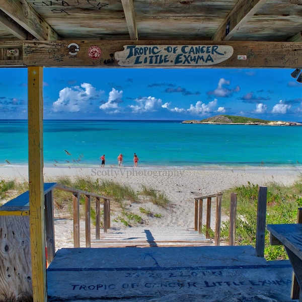 Tropic of Cancer, Caribbean Wall Art, Exuma Photo, Beach Decor, Tropic Wall Art, Bahamas Photo, Island Decor, Beach Photo, Tropical Photo