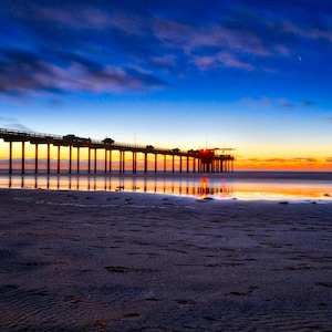 Scripps Pier, San Diego, California Sunset, Sunset Photography, La Jolla, Nature Decor, Pier Wall Art, Sunset Art, SoCal Art Print, HDR