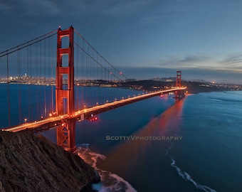 Golden Gate Bridge, San Franciso Wallpaper , San Francisco Bridge, Nature Decor, Bridge Wall Art, San Francisco Photo, NorCal Canvas, HDR