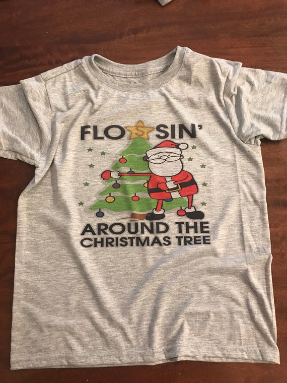 Boys Kids CHRISTMAS JUMPER FLOSSING AROUND TREE Sweatshirt Girls outfit Gift