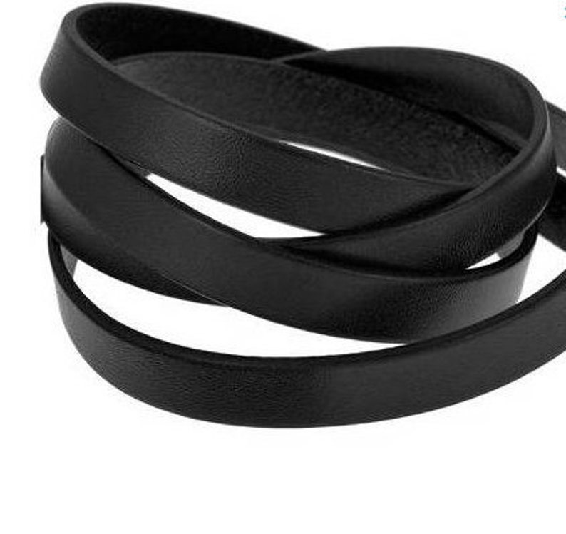 European 10x2mm flat leather cord Genuine black leather strap Etsy