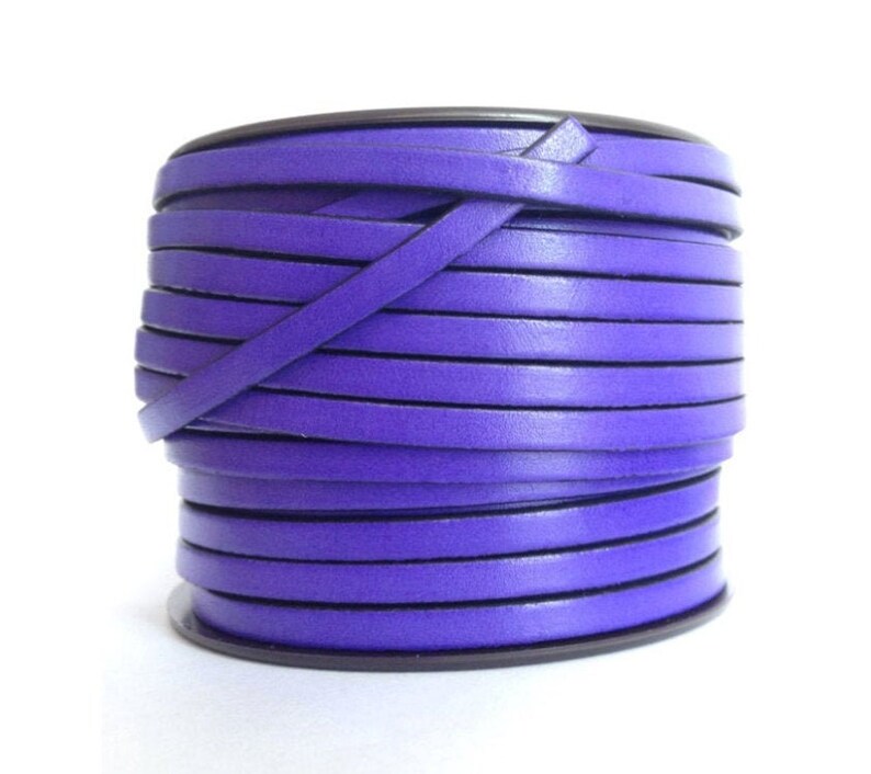 5x2mm flat leather strip for jewelry making or crafts cord 5mm flat leather strap PREMIUM flat leather cord Spanish leather purple