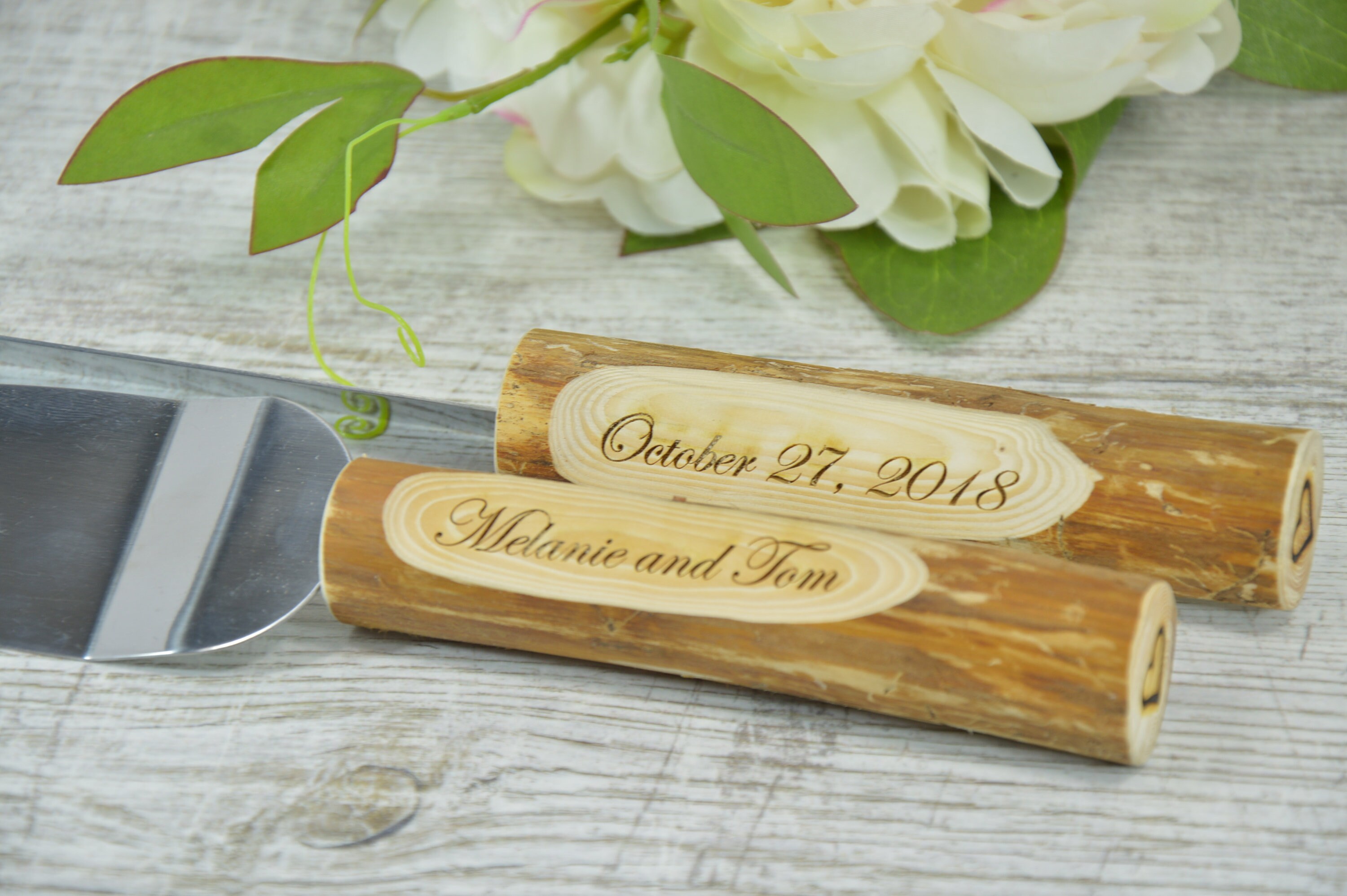 Cake Serving Set Rustic Wedding Cake Cutting Set Wedding Cake Etsy