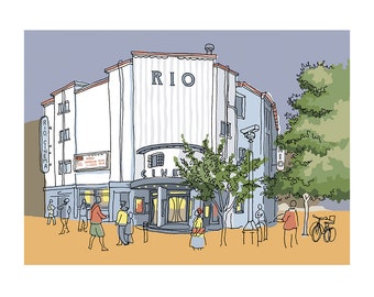 The Iconic Art Deco Rio Cinema, Dalston; An Independent Picture House in East London - Signed Limited Edition Art Print