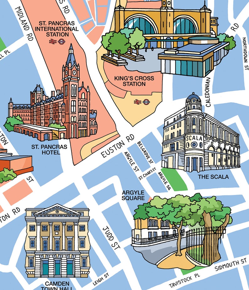Decorative Illustrated Map of King