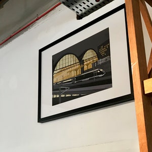 Graphic Railway Illustration Giclee Print King's Cross Station, London Night Scene Artist Signed and Editioned image 10
