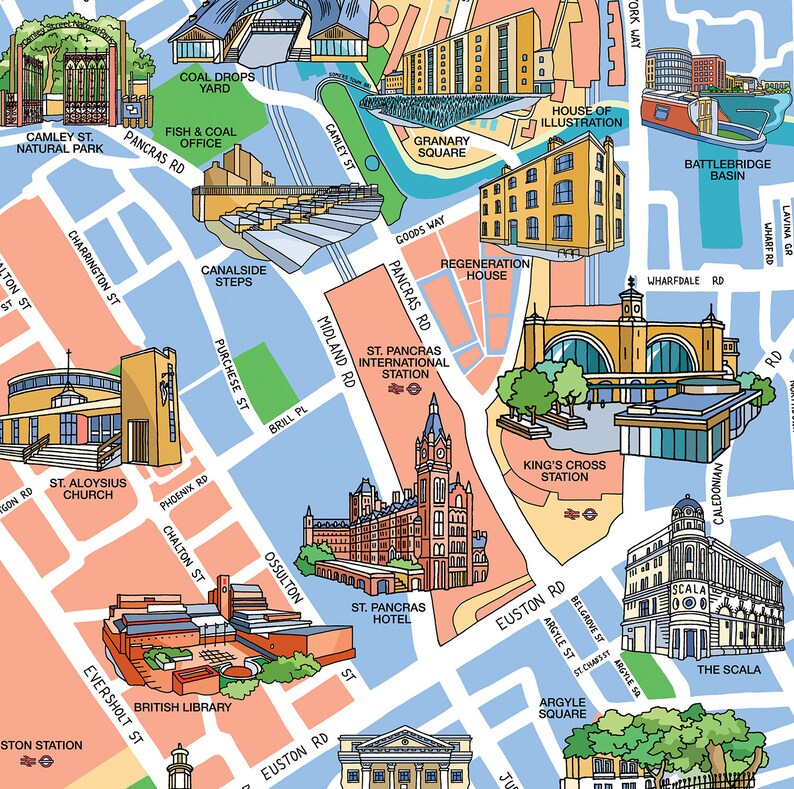 Decorative Illustrated Map of King