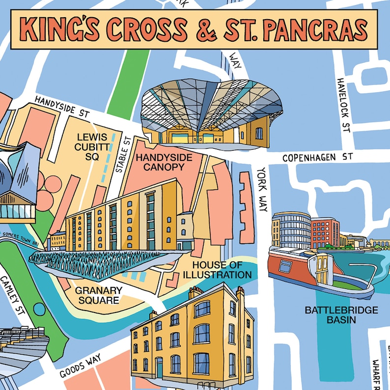 Decorative Illustrated Map of King