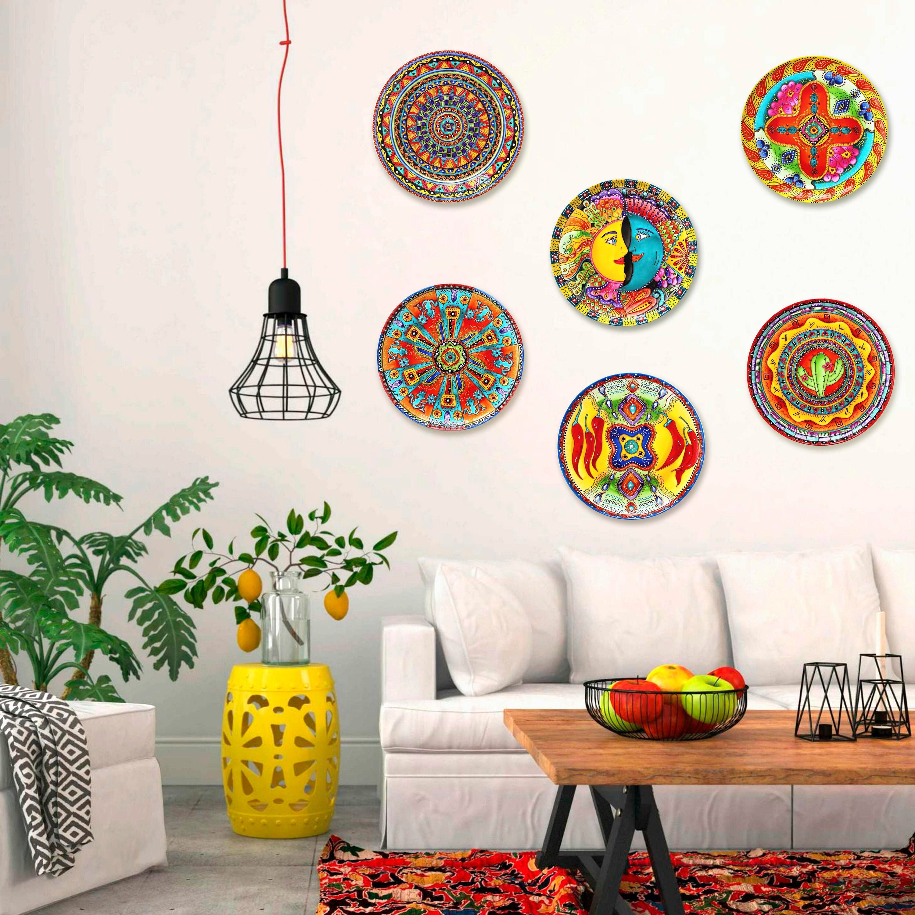 Set of 6 Plates on a Wall for Decoration of Living Room Etsy India