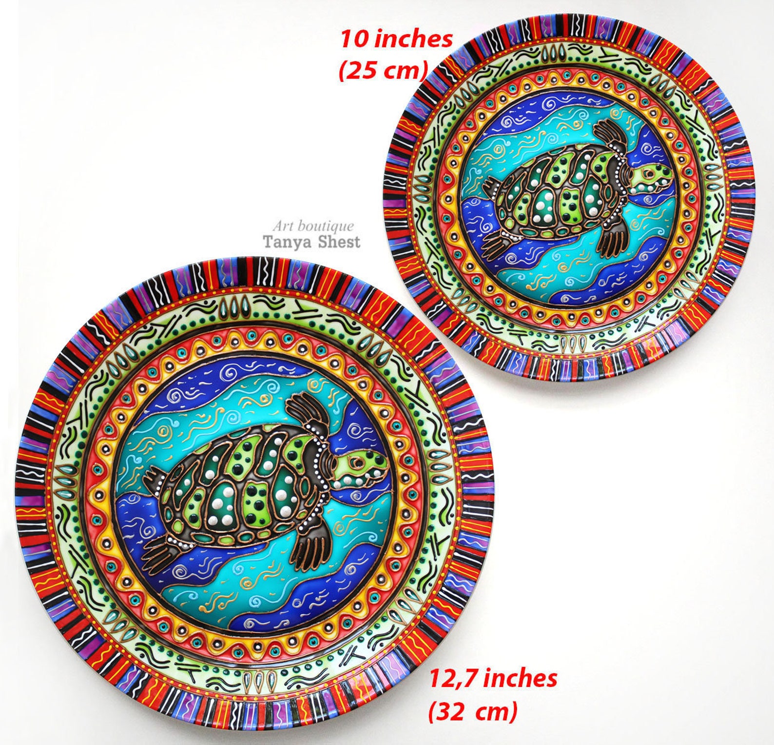 Mexican Set of 4 Decorative Plates Mexican Style Fiesta Etsy