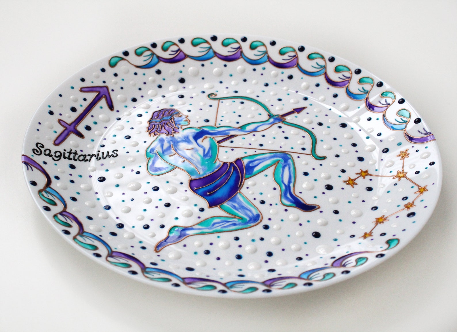 Zodiac Sagittarius Decorative plate wall hanging Etsy