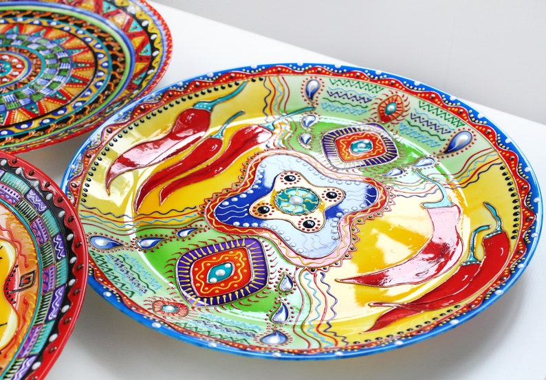 Set of Decorative Plates Mexican Wall Decor hot Etsy