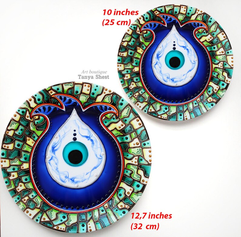 Decorative plate wall decor Turkish charm Nazar Blue eye Etsy