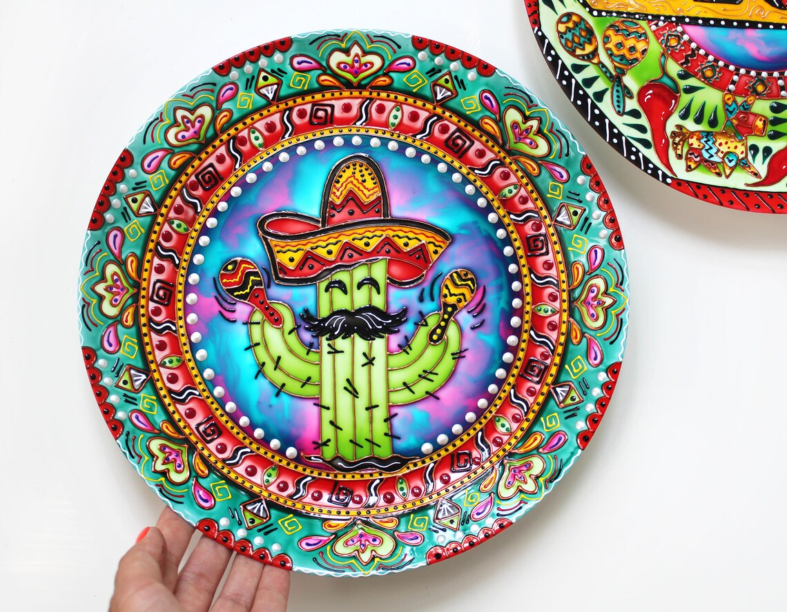 Mexican Set Of 4 Decorative Plates Mexican Style Fiesta Etsy mexican-set-of-4-decorative-plates-mexican-style-fiesta-etsy