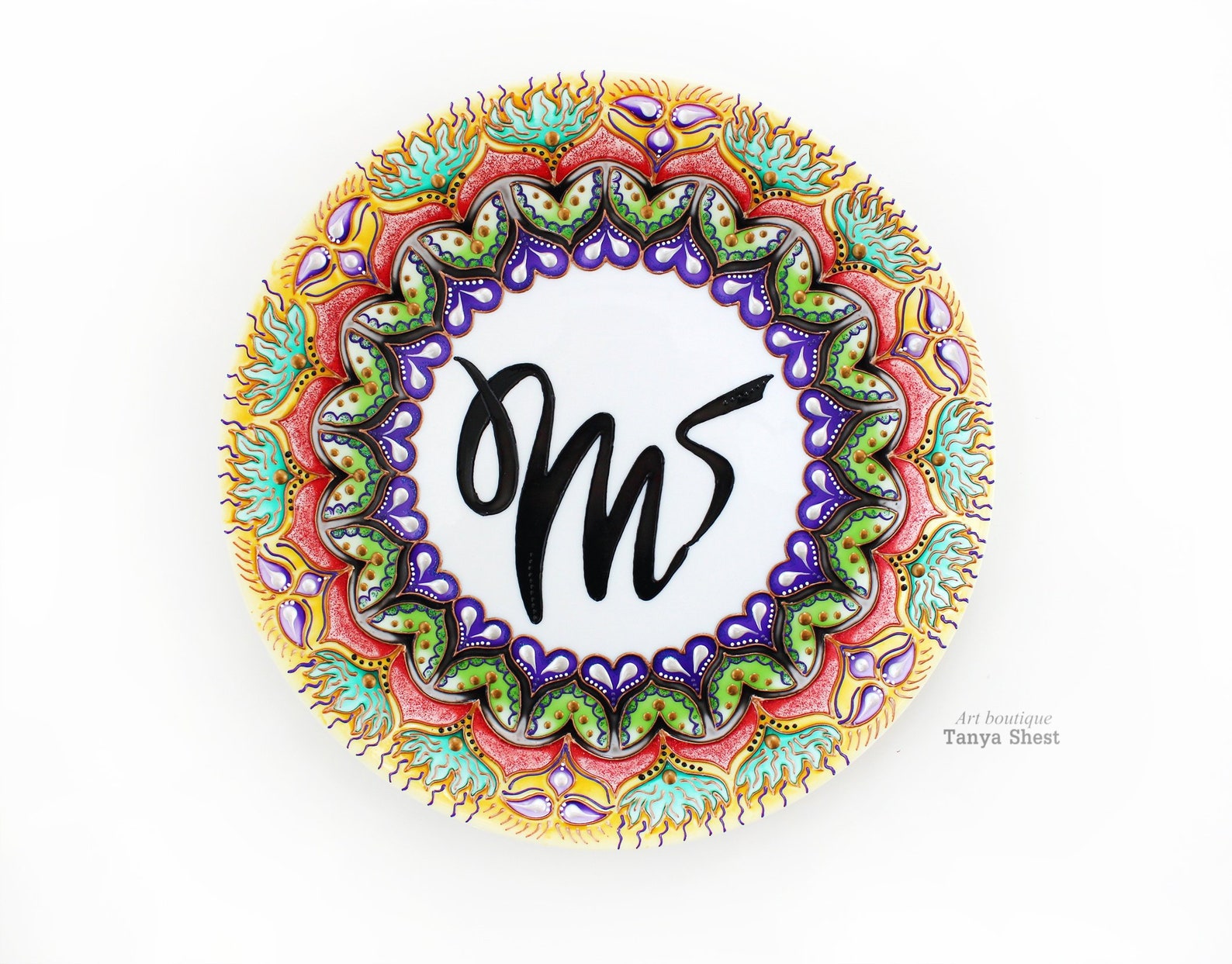 Personalized decorative plate Letter M wall Etsy