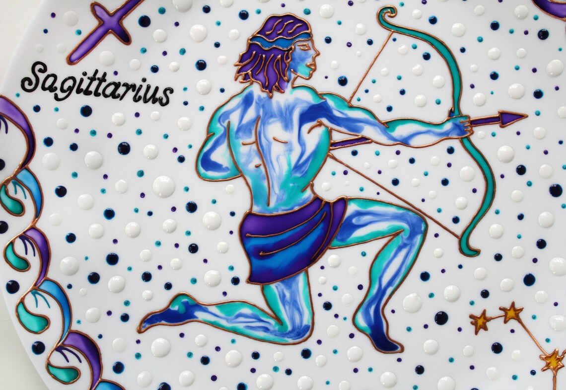 Zodiac Sagittarius Decorative plate wall hanging Etsy