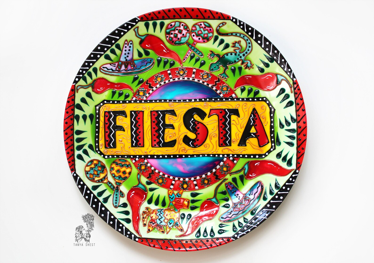 Mexican Set of 4 Decorative Plates Mexican Style Fiesta | Etsy