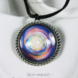 Baltic sign cabochon amulet, Stream of divine power image 1