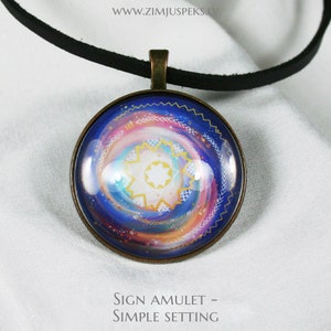 Baltic sign cabochon amulet, Stream of divine power image 5