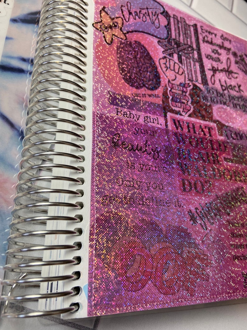 Holographic Glitter Jelly Sheets: Beautiful planner pop for you coil, ring or disc planners Pink