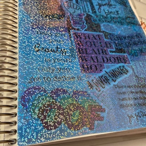 Holographic Glitter Jelly Sheets: Beautiful planner pop for you coil, ring or disc planners Blue