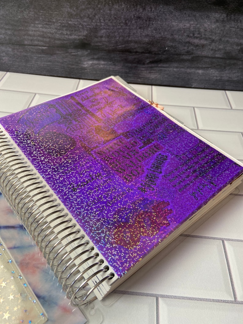 Holographic Glitter Jelly Sheets: Beautiful planner pop for you coil, ring or disc planners Purple