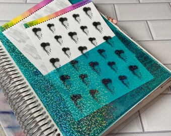 Holographic Glitter Jelly Sheets: Beautiful planner pop for you coil, ring or disc planners!