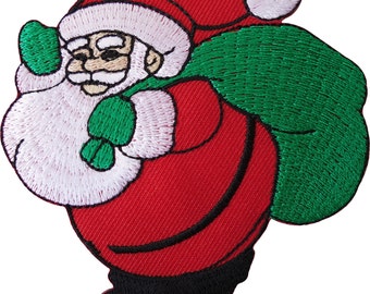 Father Christmas Embroidered Iron Sew On Patch Santa Decoration Crafts Badge