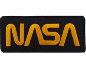 NASA Iron On Patch Embroidered Astronaut Fancy Dress T Shirt Black Sew On Badge