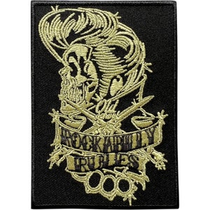Écusson Rockabilly Rules old school, fer à repasser, insigne brodé musique rock