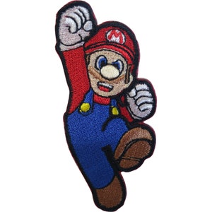Mario Patch Iron Sew On Embroidered Badge Super Mario Bros Nintendo Video Game