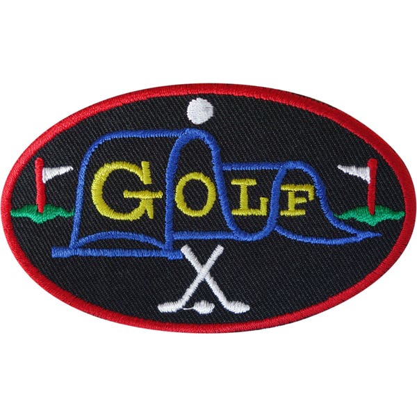 Parche de golf para coser en ropa, insignia bordada, apliques bordados de bolas y clubes