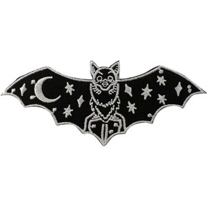 Vleermuis patch ijzer opnaaiende kleding Kostuum gotische zwarte geborduurde badge