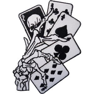 Karty do gry w kości szkieletowe, łatki, żelazko, naszywki, poker, haftowana odznaka