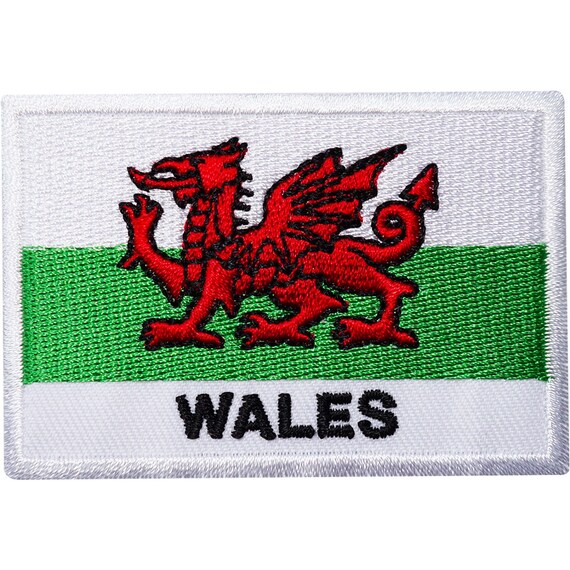 Wales Flag Patch - Embroidered Iron-On Appliqué, Welsh Dragon, Cymru UK United Kingdom