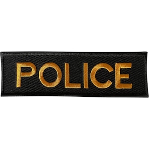 Police Patch Iron Sew On Clothes Embroidered Badge Policeman Officer Fancy Dress