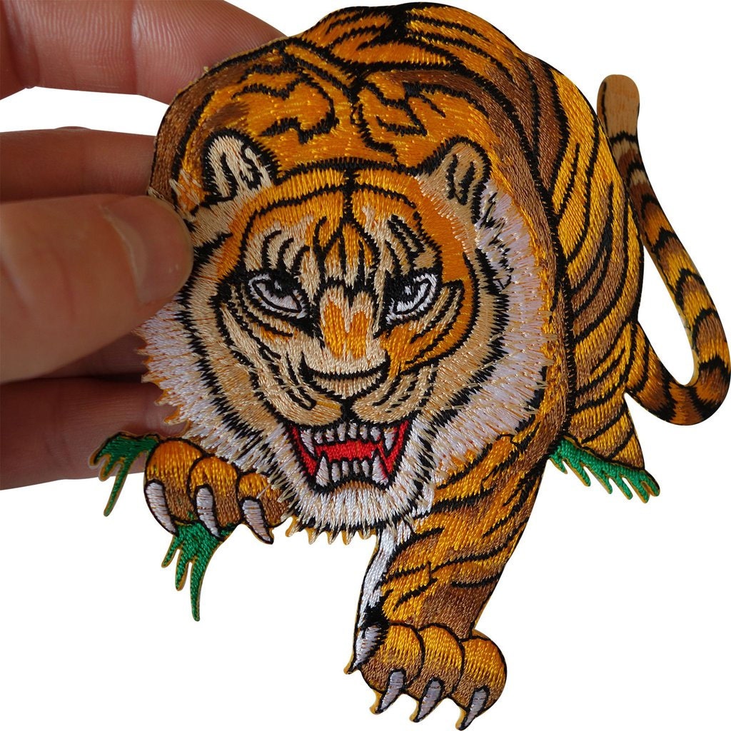Iron on Embroidered Tiger Patch /sew on T Shirt Motorbike Bag Etsy UK