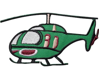 Helicopter Embroidered Iron / Sew On Patch Kids Crafts Jacket Embroidery Badge