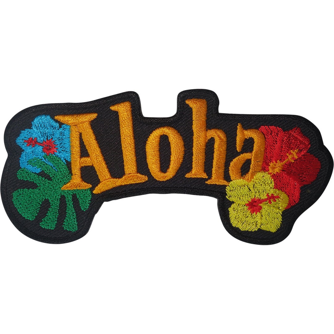 ELLU Hawaii Patch Ricamato Con Palme - Termoadesivo E Da Cucire Per T-Shirt, Gonne E Accessori