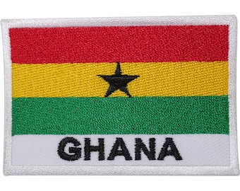 Ghana Flag Embroidered Sew On Patch Africa Rasta Reggae T Shirt Embroidery Badge