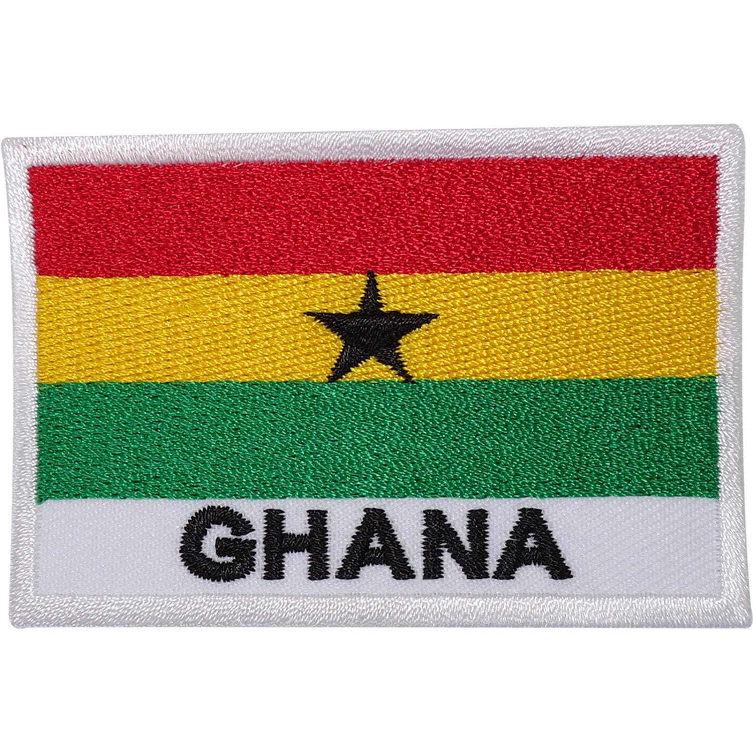 Exclusive Design From 1000 Flags Sew On Or Iron On Ghana Flag Embroidered Rectangular Patch Badge 