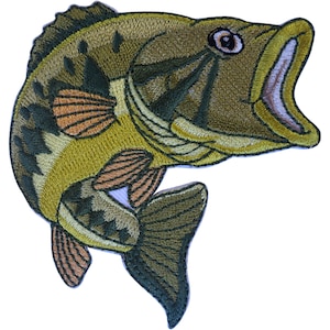 Angeln Patch Eisen auf Nähen Kleidung Mütze Shirt Jacke Tasche Fisch gesticktes Abzeichen