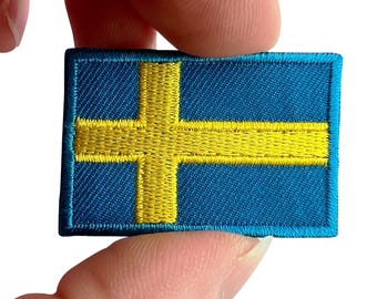 Sweden National Flag Embroidered Iron on Sew on Patch Badge for Clothes Etc