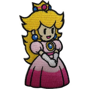 Princess Peach Patch Iron Sew On Super Mario Brothers Nintendo Video Game Badge